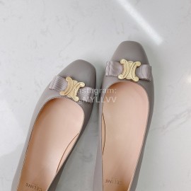 Celine New Sheepskin Flat Heel Shoes For Women Gray