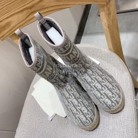 Dior Embroidered Lamb Boots Gray