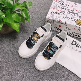 Dolce Gabbana Silk Leather Casual Shoes For Men And Women Black