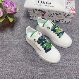 Dolce Gabbana Silk Leather Casual Shoes For Men And Women Green