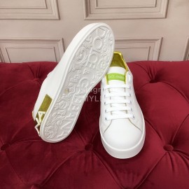 Dolce Gabbana New Silk Leather Casual Shoes For Men And Women Yellow
