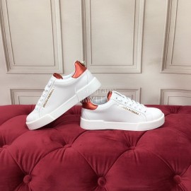 Dolce Gabbana New Silk Leather Casual Shoes For Men And Women Red