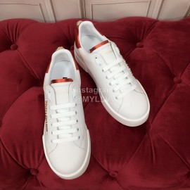 Dolce Gabbana New Silk Leather Casual Shoes For Men And Women Red