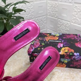 Dolce Gabbana Soft Sheepskin Flat Heel Slippers For Women Rose Red