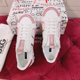 Dolce Gabbana New Silk Leather Casual Sneakers For Women Pink
