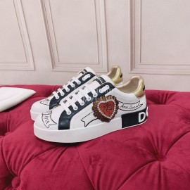 Dolce Gabbana New Silk Leather Casual Sneakers For Women 