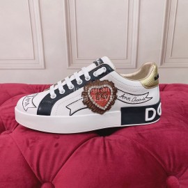 Dolce Gabbana New Silk Leather Casual Sneakers For Women 