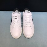 Fendi Embroidered Calf Leather Lace Up Sneakers For Men White