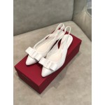 Salvatore Ferragamo Fashion Sheepskin Bow Sandals For Women White