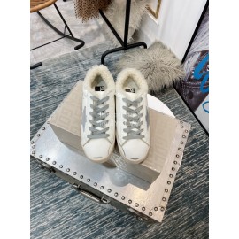 Golden Goose New Lamb Wool Calf Leather Casual Shoes For Women 