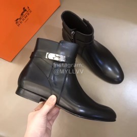 Hermes Cowhide Chelsea Boots For Men Black